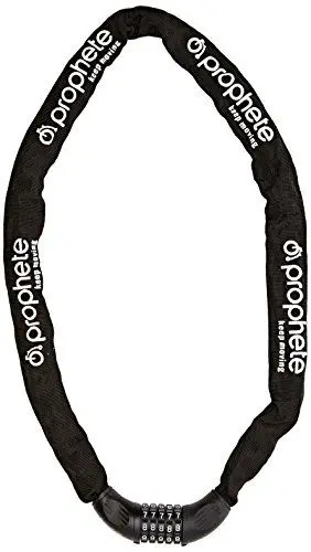 Produktbild: Prophete Fahrradschloss, Zahlen-Kettenschloss, 5-facher Code, Länge 120 cm, Farbe schwarz