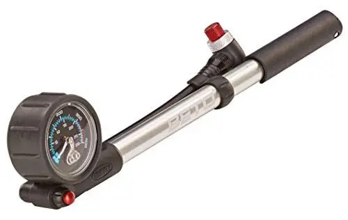 Produktbild: Prophete Dämpferpumpe für Dämpfer & Federgabel, bis 20 bar Pumpdruck, Drehschlauch, Entlüftungsknopf, T-Griff mit Manometer, Aluminium