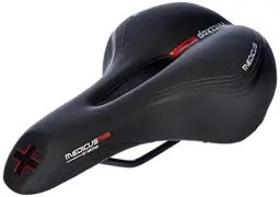 Produktbild: Wittkop Trekking-Sattel mit Geleinlage & Elastomerdämpfung, 5 Zonen für hohen Komfort, ergonomischer Fahrradsattel in Schwarz, ideal für Lange Radtouren, druckentlastend & gesundheitsschonend