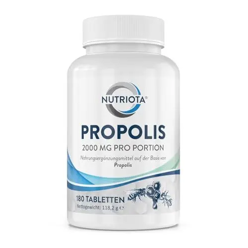 Produktbild: Propolis 1000mg | 180 hochdosiert Propolis Tabletten | Natürliche Unterstützung des Immunsystems, Linderung von Halsschmerzen und starkes Antioxidans | Von Aceso
