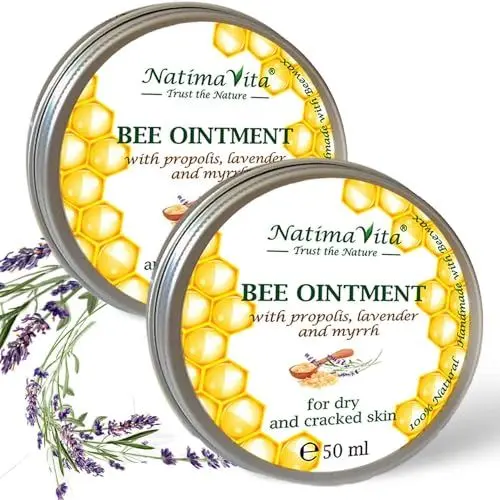 Produktbild: Propolis creme - 2 x 50 ml, 100% natürliche Propolis Salbe, Intensive Harzsalbe für empfindliche und trockene Haut, Bienensalbe gegen Juckreiz