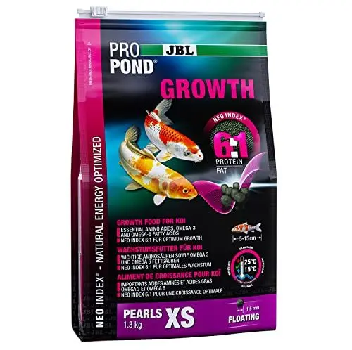 Produktbild: JBL Wachstumsfutter für Koi, Schwimmende Futterperlen, Spezialfutter, ProPond Growth, Größe XS, 1,3 kg