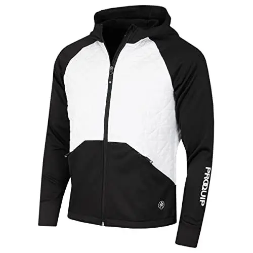 Produktbild: Proquip Herren Therma Bora Golfjacke mit Kapuze - Schwarz/Weiß - XL