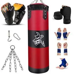 Produktbild: Prorobust Schwerer Boxsack für Erwachsene Jugendliche Kinder Ungefüllter Boxsack Set mit Boxhandschuhen, Wraps, Kette, Deckenhaken für MMA, Kickboxen, Muay Thai, Karate, Taekwondo