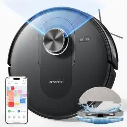 Produktbild: Proscenic Q8 Saugroboter mit Wischfunktion 5000Pa 200min Staubsauger Roboter Leistungsstark Laser Navigation mit 5 Karten, Steuerung über APP Alexa Siri IFTTT Google, für Böden Teppiche Tierhaare