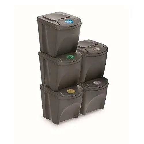 Produktbild: PROSPERPLAST Sortibox aus Kunststoff, 5 Stück, 125 l, Grau, 5 x 25 l
