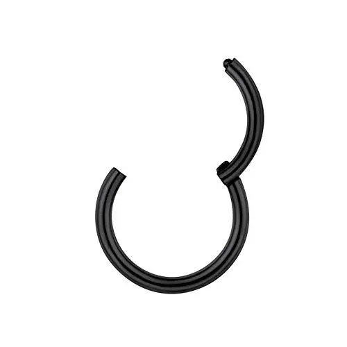 Produktbild: PROSTEEL schwarz Chirurgenstahl Nasenpiercing Ohrpiercing 20G/0,8mm Segmentring Clicker Septum Daith Tragus Helix Rook Piercing Ring 9mm Coole Körper Schmuck Accessoire