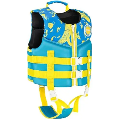 Produktbild: PROTAURI Kinder Schwimmweste - Jungen Mädchen Neopren Schwimmen Jacke Kleinkind Schwimmen Lernen Badeanzug Bademode Schwimmtraining Hilfe for 2-9 Jahre/50N