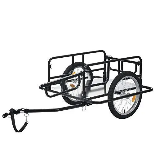 Produktbild: pro.tec Fahrradanhänger Lastenanhänger bis zu 40 kg Transportanhänger 130 x 72 x 49 cm Anhänger Gepäckwagen mit seitlichem Aufprallschutz