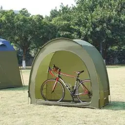 Produktbild: pro.tec Fahrradzelt Bergendal für 2 Fahrräder Fahrradgarage Outdoor Fahrradabdeckung wasserdicht Fahrrad Aufbewahrung Camping Gartenzelt 198 x 84 x 160 cm Grün