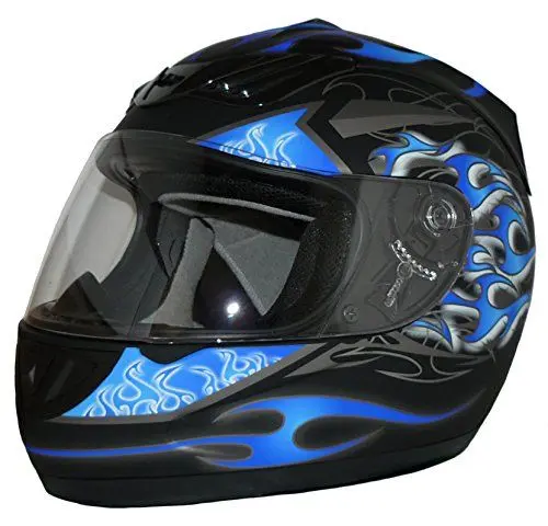 Produktbild: protectWEAR Motorradhelm matt-blau-schwarz H-510-BL
