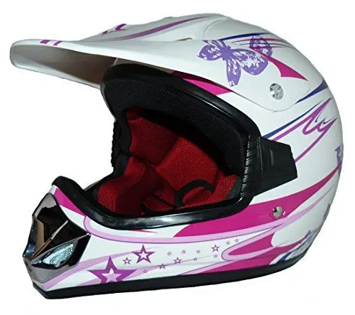 Produktbild: protectWEAR Kindercrosshelm MaX Racing Girl pink-weiß Glanz V310 - S