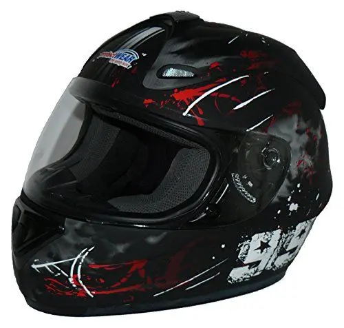Produktbild: protectWEAR Motorradhelm FS-801-99R schwarz/rot-Gr.M