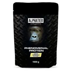 Produktbild: Protein Pulver mit BCAA und EAA - Cheesecake 1000 g - Proteinpulver mit 82% Eiweiß - Alphatier Eiweißpulver Zitrone Käsekuchen - Sojaproteinisolat mit Aminosäuren - glutenfrei + laktosefrei