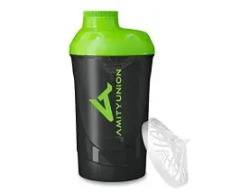 Produktbild: Protein Shaker Deluxe 800 ml - Eiweiß Shaker auslaufsicher - BPA frei mit Sieb & Skala für Cremige Whey Proteinpulver Shakes - Gym Fitness Becher für Isolate und Diät Konzentrate - Schwarz Grün