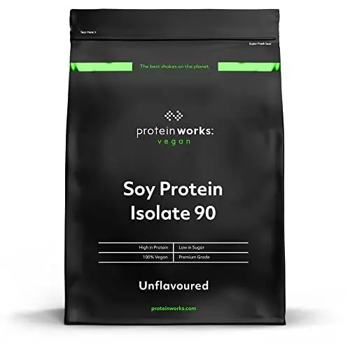 Produktbild: Protein Works Soja Protein 90 Isolat | Geschmacksneutral | 100% Vegan, aus nachhaltigen Anbau | Fettarm, ohne Zuckerzusatz | Glutenfrei | 1kg