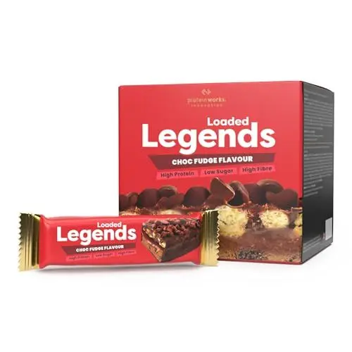 Produktbild: Protein Works – Loaded Legend Proteinriegel | 14g Protein | 12er-Packung x 47g | Wenig Zucker und viel Ballaststoffe | Schokoladen Toffee