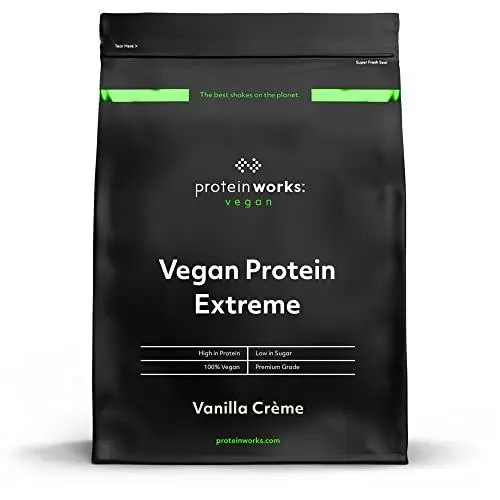Produktbild: Protein Works - Vegan Protein Extreme, Zusätzliche Vitaminmischung, Veganes Proteinpulver, Pflanzlicher Protein Shake, 14 Shakes, Vanillecreme, 500g