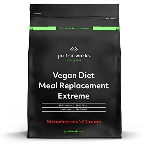 Produktbild: Protein Works - Veganer Mahlzeitenersatz Extreme | Erdbeer-Sahne | Zur Gewichtsabnahme und -kontrolle | 100% pflanzlich | 1kg