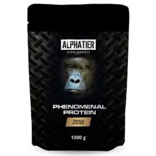 Produktbild: Proteinpulver mit BCAA und EAA - Vanille 1kg - Eiweißpulver mit 84% Protein - Vanilla Protein Powder - Alphatier Eiweiß Pulver mit Aminosäuren - ohne Gluten + Laktose