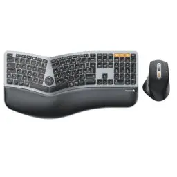 Produktbild: ProtoArc EKM01 Plus Tastatur Maus Set Kabellos Ergonomisch, Full Size Ergo Bluetooth Funkastatur mit Maus, Wireless Keyboard Split Design, Handgelenkauflage, Multi-Device, für Windows/Mac/Android