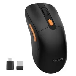 Produktbild: ProtoArc EM15 Maus Kabellos USB C, Mouse Jiggler, Wiederaufladbare Dual Mode Leise Funkmaus Kabellose Maus Mover Nicht Nachweisbar, Hält Computer Wach für MacBook, iPad, Laptop - Schwarz