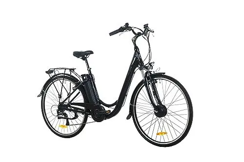 Produktbild: ProTour E-Bike für Damen Herren, 28 Zoll, Elektrofahrrad E-Citybike RC820, 10,4Ah Akku, 250W Frontmotor, 7-Gang Shimano Kettenschaltung, 25 km/h, mit Gepäckträger, Tiefeinsteiger, Alu-Rahmen leicht