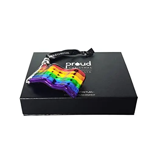 Produktbild: Proud Christmas PC001 Glasornament mit Regenbogenflagge, Glas, Rainbow, 8 x 5 cm