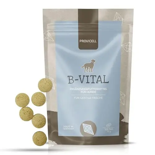 Produktbild: Provicell B-Vital Hund | Vitamin-B-Komplex mit Biotin, Vitamin B1, B2, B5, B6, B12 & Folsäure | Barf-Zusatz mit Tierärzten in Deutschland entwickelt | Vitamin B für Hunde | 120 Tabletten