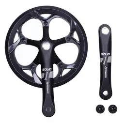 Produktbild: PROWHEEL 130MM BCD 52T Fahrrad Kurbelgarnitur, 165MM/170MM/172.5MM/175MM Kurbelarm Set, Kettenrad und Ersatz-Kettenschutz, Kompatibel mit City Bike,Klapprad,Rennrad,MTB,Elektrofahrrad(Kurbelarm 165mm)