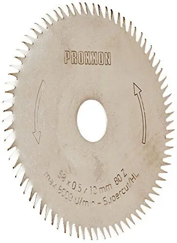 Produktbild: Proxxon 28014 Kreissägeblatt Super-Cut, Ø 58 x 1,0 x 10 mm, 80 Zähne, für Tischgeräte KS 230 und FET