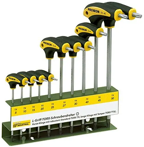 Produktbild: Proxxon 22652 Satz Torx Schraubendreher L-Griff T-Profil TX TTX 8-50 10 teilig mit Halter