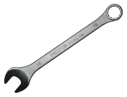 Produktbild: Proxxon 23916 Ring-Maulschlüssel SlimLine Größe 16mm - 15° abgewinkelt auf der Ringseite - Chrom-Vanadium Stahl