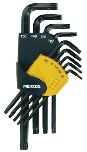 Produktbild: Proxxon 23944 Winkelschlüsselsatz für TX-Schrauben, 9-teilig TX 8 bis 50