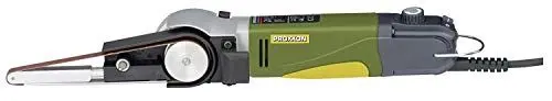 Produktbild: Proxxon 28536 Bandschleifer BS/E mit je 2x Schleifband 10 x 330 mm K80 & K180 Schleifarm Schwenkbar 80 Watt 230 Volt mit Koffer