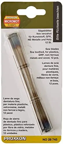 Produktbild: Proxxon 28745 Sägeblätter mit Querstift für Dekupiersäge, fein verzahnt Länge 127mm für DSH, DSH/E und DS460