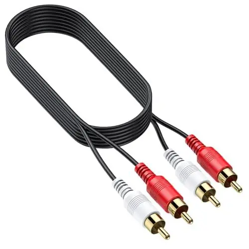 Produktbild: PROZOR Audiokabel Optisch auf Cinch Kabel 1m Stereo-Audiokabel 2 L/R stecker auf 2 L/R stecker 24K vergoldeter Stecker für Fernsehgeräte, Spielkonsolen, Heimkinosysteme, Hi-Fi-Verstärker, Lautsprecher
