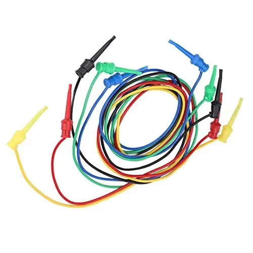 Produktbild: Prüfkabel mit Hakenklemme, tragbares zweiseitiges Prüfkabel in verschiedenen Farben 30 V AC 60 V DC für die Wartung