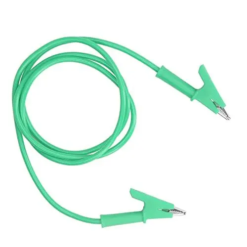 Produktbild: Prüfleitung, Zweiseitige Krokodilklemmen-Prüfleitung, Prüfkabel mit 10-mm-Öffnung für Elektrische Projekte in Kraftfahrzeugen, Prüfspitzen und Leitungen (Grün)