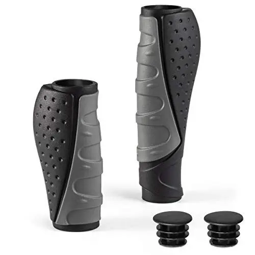 Produktbild: PRUNUS Fahrradgriffe Ergonomisch Lang Kurz, Fahrrad Griffe für Drehgriffschaltung, 22mm Lenkergriffe für MTB-Mountainbike,BMX,Faltrad,Cityrad,Rennrad,Scooter u.s.w. (Schwarz(130mm+90mm))