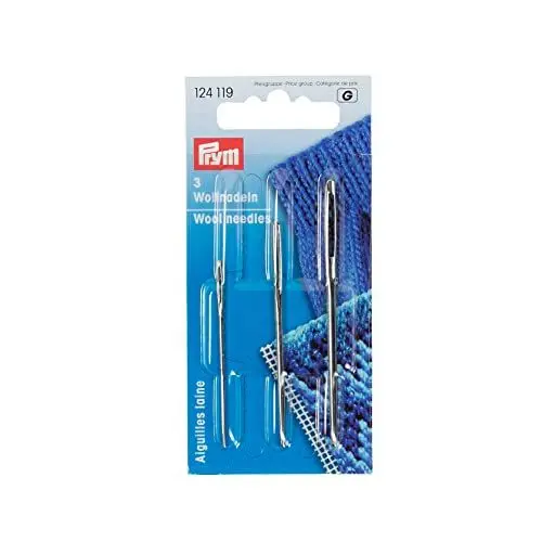 Produktbild: Prym 124119 Woll-und Smyrna-Nadeln ohne Spitze, ST 1+3 silber, 1 Stück 70 x 2,40 mm, 60 x 1,90 mm, 50 x 1,2 mm, 3 Stück