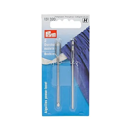 Produktbild: Prym 131320 Durchziehnadeln ST silberfarbig, 2 Formen, 2 Stück, VE 5