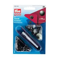 Produktbild: Prym 390302 Nähfrei-Druckknopf Anorak Messing 15 mm brüniert, Metal, 100263