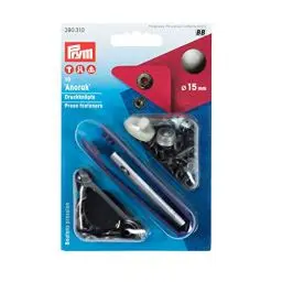 Produktbild: Prym 390310 Nähfrei-Druckknopf Anorak, 15mm, alteisen, 10 Stück mit Werkzeug