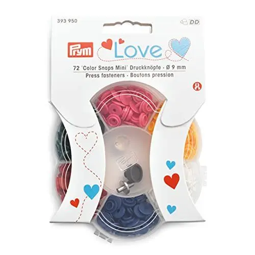 Produktbild: Prym 393950, 6 Farben Druckknöpfe Jersey, Love, 9 mm, Plastic, 9 mm