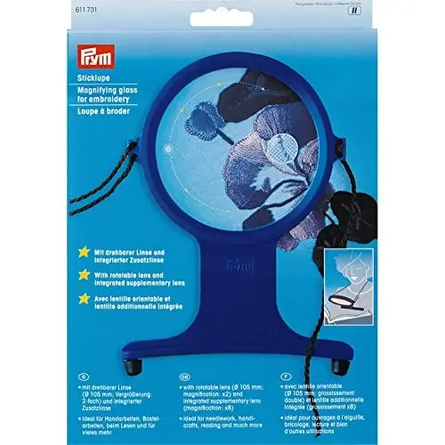 Produktbild: Prym 611731 Sticklupe mit Band, Ø 10,5 cm, Violett