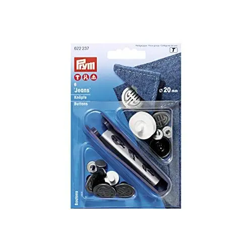 Produktbild: Prym 622237 - NF-Jeans-Knöpfe MS alteisen Artdeco 20 mm