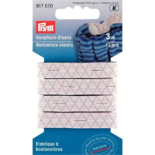 Produktbild: Prym 917570 Knopfloch-Elastic, weiß, 12 mm x 3m