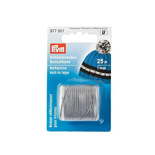 Produktbild: Prym 977501 Reflektierende Strick-Gewinde Mischgewebe, Polyester, Mehrfarbig, 1 mm 25 m