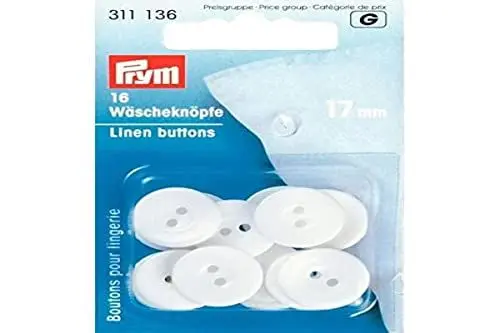 Produktbild: Prym Buttons, Plastic, weiß, 26'' 17 mm